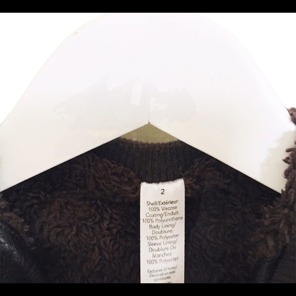 GEORGE Aviator Vegan/Faux Leather Jacket With Zipper Front & Pocket Brown Boy 2Y - Picture 7 of 9